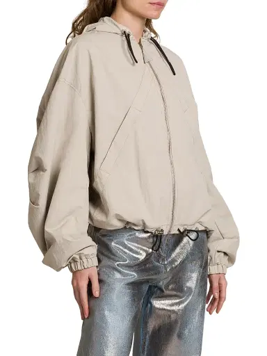 The Attico Women's Crispy Bomber Jacket - Ice | Thumbnail 4 The Attico Women's Crispy Bomber Jacket - Ice | Thumbnail 4