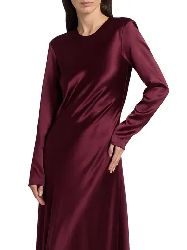 Heirlome Women's Ruth Silk Bias-Cut Long-Sleeve Gown - Burgundy | Thumbnail 6 Heirlome Women's Ruth Silk Bias-Cut Long-Sleeve Gown - Burgundy | Thumbnail 6