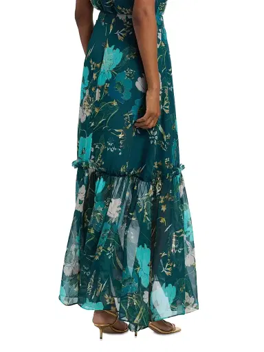 FIGUE Women's Jordan Floral Maxi Skirt - Blooming Floral Peacock Blue - Size 14 | Thumbnail 5 FIGUE Women's Jordan Floral Maxi Skirt - Blooming Floral Peacock Blue - Size 14 | Thumbnail 5