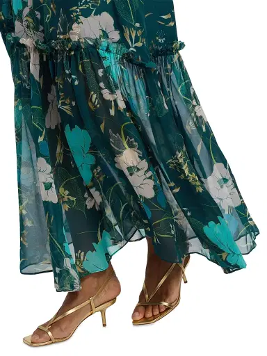 FIGUE Women's Jordan Floral Maxi Skirt - Blooming Floral Peacock Blue - Size 14 | Thumbnail 6 FIGUE Women's Jordan Floral Maxi Skirt - Blooming Floral Peacock Blue - Size 14 | Thumbnail 6
