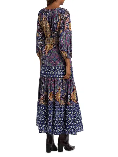 Figue Women's Johanna Multi-Print Cotton Maxi Dress - Kaleidoscope Paisley Blue | Thumbnail 5 Figue Women's Johanna Multi-Print Cotton Maxi Dress - Kaleidoscope Paisley Blue | Thumbnail 5