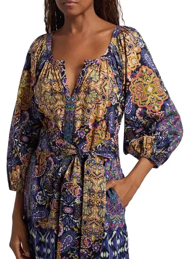 Figue Women's Johanna Multi-Print Cotton Maxi Dress - Kaleidoscope Paisley Blue | Thumbnail 6 Figue Women's Johanna Multi-Print Cotton Maxi Dress - Kaleidoscope Paisley Blue | Thumbnail 6