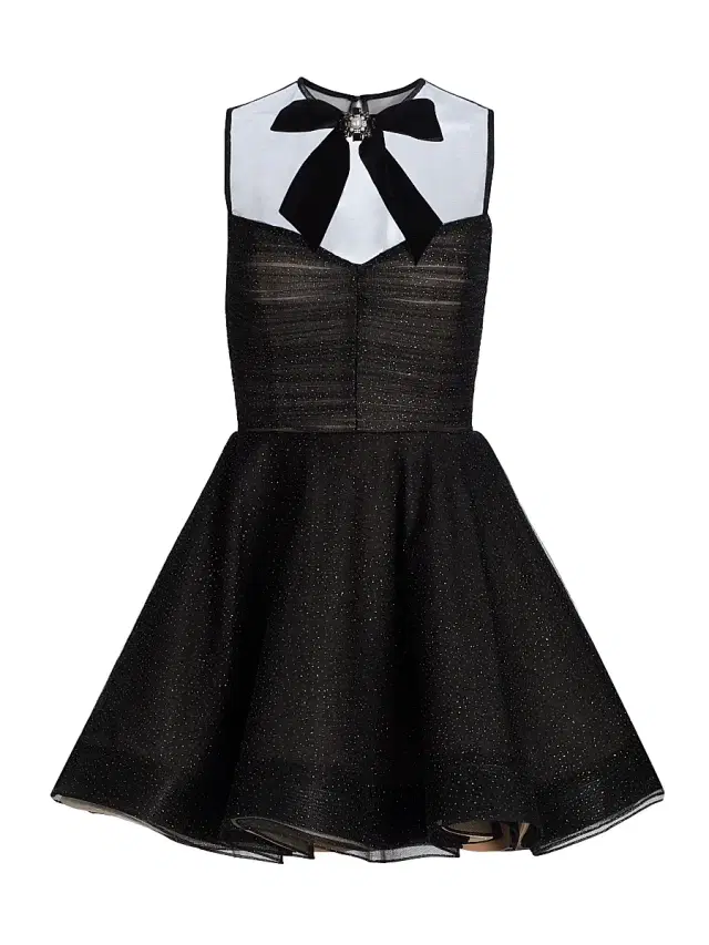Women's Charlotte Bow Illusion Minidress - Black Women's Charlotte Bow Illusion Minidress - Black