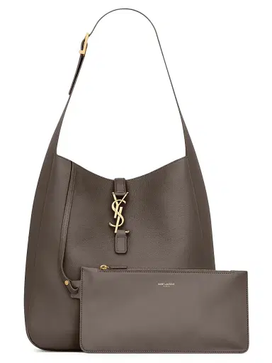Saint Laurent Women's Le 5 à 7 Supple Large Shoulder Bag in Grained Leather - Urban Grey | Thumbnail 2 Saint Laurent Women's Le 5 à 7 Supple Large Shoulder Bag in Grained Leather - Urban Grey | Thumbnail 2