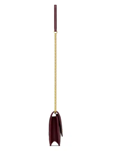 Saint Laurent Women's Cassandre Envelope Chain Wallet in Lambskin - Rouge Cabernet | Thumbnail 3 Saint Laurent Women's Cassandre Envelope Chain Wallet in Lambskin - Rouge Cabernet | Thumbnail 3