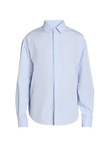 Jacquemus Men's Simon Cotton Button-Front Shirt - Diagonal Blue | Thumbnail 1 Jacquemus Men's Simon Cotton Button-Front Shirt - Diagonal Blue | Thumbnail 1