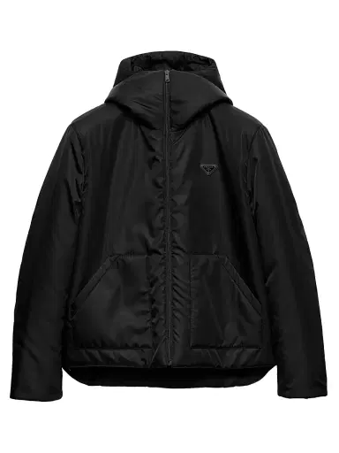 Prada Men's Re-Nylon Hooded Jacket - Black | Thumbnail 1 Prada Men's Re-Nylon Hooded Jacket - Black | Thumbnail 1