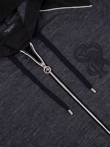 Stefano Ricci Men's Hooded Full Zip Sweater - Dark Grey - Size 52 | Thumbnail 7 Stefano Ricci Men's Hooded Full Zip Sweater - Dark Grey - Size 52 | Thumbnail 7
