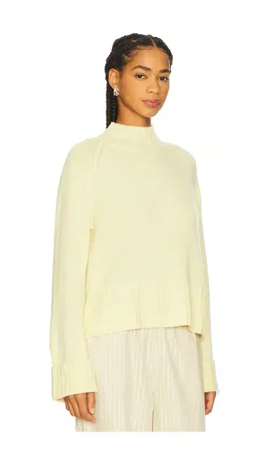 Autumn Cashmere 6-ply Cuffed Solid Boxy Mock Neck Top | Thumbnail 2 Autumn Cashmere 6-ply Cuffed Solid Boxy Mock Neck Top | Thumbnail 2