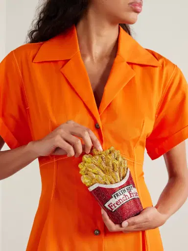 Judith Leiber Couture French Fries Fresh And Hot Crystal-embellished Gold-tone Clutch | Thumbnail 2 Judith Leiber Couture French Fries Fresh And Hot Crystal-embellished Gold-tone Clutch | Thumbnail 2
