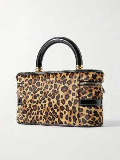 Roger Vivier Belle Vivier Patent Leather-trimmed Leopard-print Calf Hair Cosmetics Case | Thumbnail 3 Roger Vivier Belle Vivier Patent Leather-trimmed Leopard-print Calf Hair Cosmetics Case | Thumbnail 3