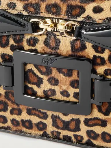Roger Vivier Belle Vivier Patent Leather-trimmed Leopard-print Calf Hair Cosmetics Case | Thumbnail 4 Roger Vivier Belle Vivier Patent Leather-trimmed Leopard-print Calf Hair Cosmetics Case | Thumbnail 4