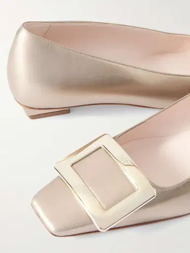 Roger Vivier Belle Vivier Buckled Metallic Leather Ballet Flats | Thumbnail 4 Roger Vivier Belle Vivier Buckled Metallic Leather Ballet Flats | Thumbnail 4