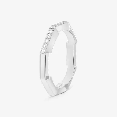 Gucci Gucci Link to Love 18K White Gold Diamond Band Ring YBC662140001006 - by The Solist | Thumbnail 2 Gucci Gucci Link to Love 18K White Gold Diamond Band Ring YBC662140001006 - by The Solist | Thumbnail 2