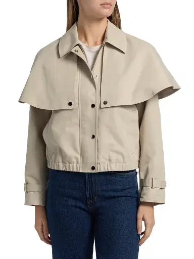 dh New York Women's Lyla Layered Cotton-Blend Jacket - Stone | Thumbnail 3 dh New York Women's Lyla Layered Cotton-Blend Jacket - Stone | Thumbnail 3