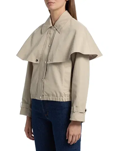 dh New York Women's Lyla Layered Cotton-Blend Jacket - Stone | Thumbnail 4 dh New York Women's Lyla Layered Cotton-Blend Jacket - Stone | Thumbnail 4