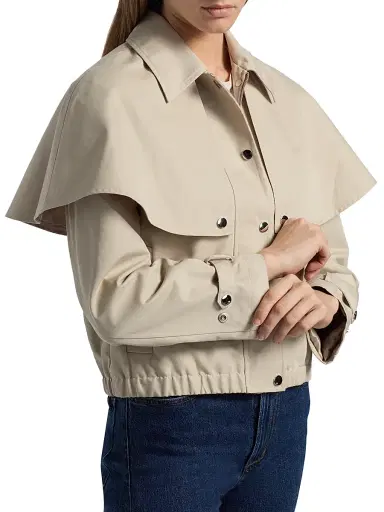 dh New York Women's Lyla Layered Cotton-Blend Jacket - Stone | Thumbnail 6 dh New York Women's Lyla Layered Cotton-Blend Jacket - Stone | Thumbnail 6