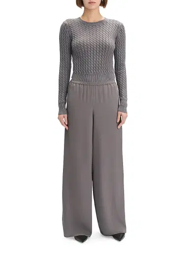 Favorite Daughter Women's Feel Good Cable-Knit Sweater - Grey Shadow | Thumbnail 2 Favorite Daughter Women's Feel Good Cable-Knit Sweater - Grey Shadow | Thumbnail 2