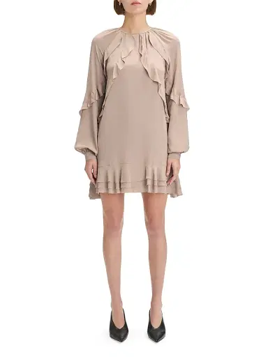 Favorite Daughter Women's The Because of You Ruffled Minidress - Mocha | Thumbnail 2 Favorite Daughter Women's The Because of You Ruffled Minidress - Mocha | Thumbnail 2