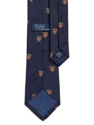 Polo Ralph Lauren Men's Silk Repp Narrow Club Tie | Thumbnail 2 Polo Ralph Lauren Men's Silk Repp Narrow Club Tie | Thumbnail 2