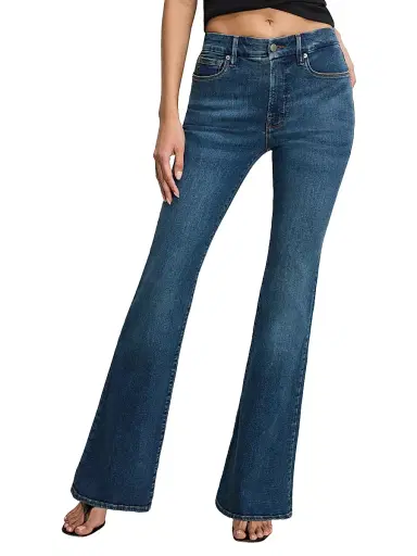 Good American Women's Good Legs High-Rise Flare Jeans - Blue | Thumbnail 3 Good American Women's Good Legs High-Rise Flare Jeans - Blue | Thumbnail 3