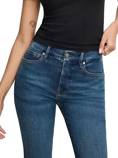Good American Women's Good Legs High-Rise Flare Jeans - Blue | Thumbnail 6 Good American Women's Good Legs High-Rise Flare Jeans - Blue | Thumbnail 6