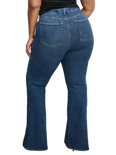 Good American Women's Good Legs High-Rise Flare Jeans - Blue | Thumbnail 9 Good American Women's Good Legs High-Rise Flare Jeans - Blue | Thumbnail 9