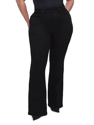 Good American Women's Never Fades Good Legs Flare Jeans - Black | Thumbnail 2 Good American Women's Never Fades Good Legs Flare Jeans - Black | Thumbnail 2