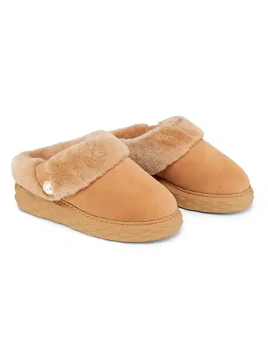 Jimmy Choo Women's Diamond Maxi Suede Shearling Mules - Toffee | Thumbnail 2 Jimmy Choo Women's Diamond Maxi Suede Shearling Mules - Toffee | Thumbnail 2
