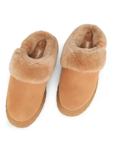 Jimmy Choo Women's Diamond Maxi Suede Shearling Mules - Toffee | Thumbnail 4 Jimmy Choo Women's Diamond Maxi Suede Shearling Mules - Toffee | Thumbnail 4