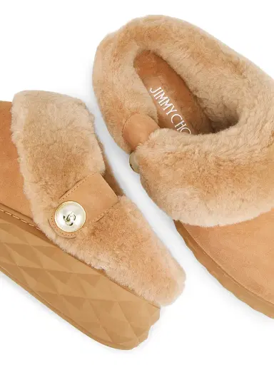 Jimmy Choo Women's Diamond Maxi Suede Shearling Mules - Toffee | Thumbnail 5 Jimmy Choo Women's Diamond Maxi Suede Shearling Mules - Toffee | Thumbnail 5