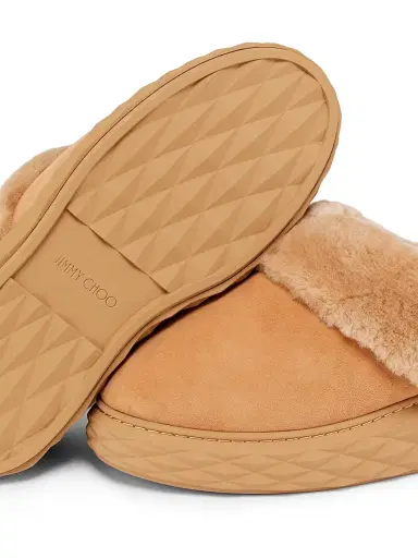 Jimmy Choo Women's Diamond Maxi Suede Shearling Mules - Toffee | Thumbnail 6 Jimmy Choo Women's Diamond Maxi Suede Shearling Mules - Toffee | Thumbnail 6