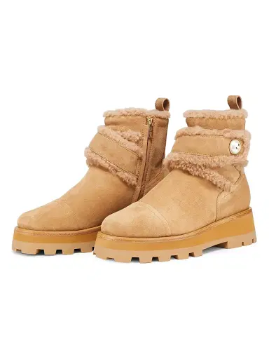 Jimmy Choo Women's Meena Shearling Suede Ankle Boots - Toffee | Thumbnail 2 Jimmy Choo Women's Meena Shearling Suede Ankle Boots - Toffee | Thumbnail 2