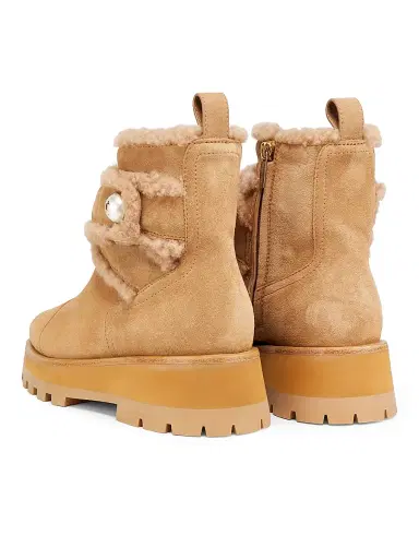 Jimmy Choo Women's Meena Shearling Suede Ankle Boots - Toffee | Thumbnail 3 Jimmy Choo Women's Meena Shearling Suede Ankle Boots - Toffee | Thumbnail 3
