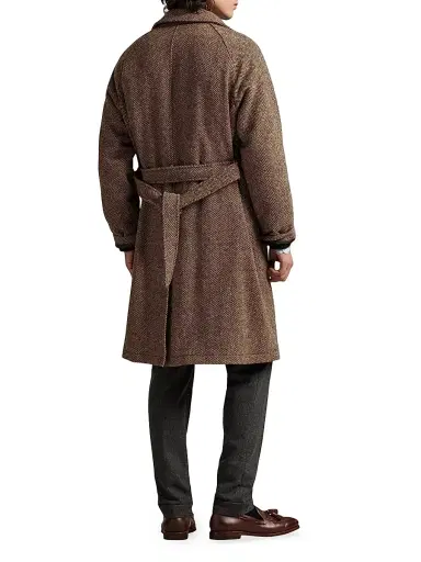 Polo Ralph Lauren Men's Donegal Tweed Balmacaan Coat - Brown Tan Multi | Thumbnail 2 Polo Ralph Lauren Men's Donegal Tweed Balmacaan Coat - Brown Tan Multi | Thumbnail 2