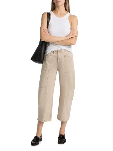 L'Agence Women's Cody Denim High-Rise Barrel Crop Jeans - Biscuit - Size 32 | Thumbnail 2 L'Agence Women's Cody Denim High-Rise Barrel Crop Jeans - Biscuit - Size 32 | Thumbnail 2