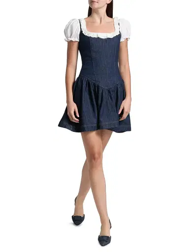 Reformation Women's Lottie Denim Minidress - Liffey - Size 8 | Thumbnail 2 Reformation Women's Lottie Denim Minidress - Liffey - Size 8 | Thumbnail 2