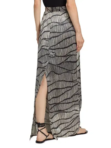 Heirlome Women's Ivanna Striped Silk Maxi Skirt - Black | Thumbnail 5 Heirlome Women's Ivanna Striped Silk Maxi Skirt - Black | Thumbnail 5