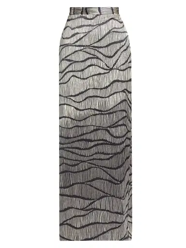 Heirlome Women's Ivanna Striped Silk Maxi Skirt - Black | Thumbnail 1 Heirlome Women's Ivanna Striped Silk Maxi Skirt - Black | Thumbnail 1