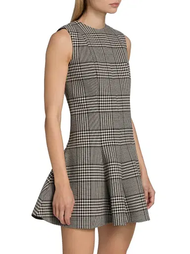 Brandon Maxwell Women's The Sophie Plaid Virgin Wool Minidress - Prince Of Wales Plaid | Thumbnail 4 Brandon Maxwell Women's The Sophie Plaid Virgin Wool Minidress - Prince Of Wales Plaid | Thumbnail 4