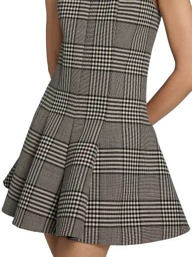 Brandon Maxwell Women's The Sophie Plaid Virgin Wool Minidress - Prince Of Wales Plaid | Thumbnail 6 Brandon Maxwell Women's The Sophie Plaid Virgin Wool Minidress - Prince Of Wales Plaid | Thumbnail 6