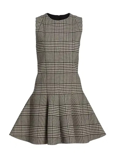 Brandon Maxwell Women's The Sophie Plaid Virgin Wool Minidress - Prince Of Wales Plaid | Thumbnail 1 Brandon Maxwell Women's The Sophie Plaid Virgin Wool Minidress - Prince Of Wales Plaid | Thumbnail 1