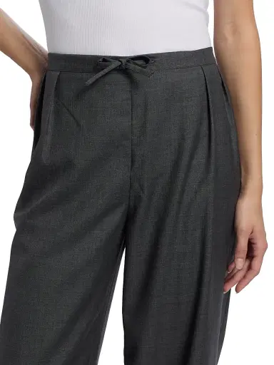 Loulou de Saison Women's Cove Pleated-Front Wide Leg Pants - Anthracite Melange | Thumbnail 6 Loulou de Saison Women's Cove Pleated-Front Wide Leg Pants - Anthracite Melange | Thumbnail 6