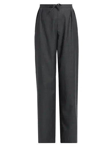 Loulou de Saison Women's Cove Pleated-Front Wide Leg Pants - Anthracite Melange | Thumbnail 1 Loulou de Saison Women's Cove Pleated-Front Wide Leg Pants - Anthracite Melange | Thumbnail 1