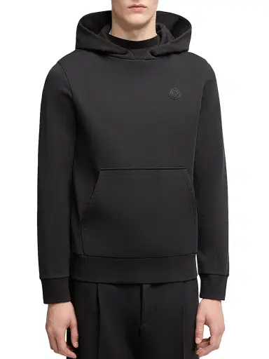 Moncler Men's Hoodie in Cotton - Black | Thumbnail 2 Moncler Men's Hoodie in Cotton - Black | Thumbnail 2