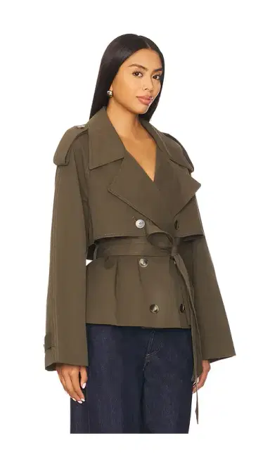 Elodie the Label Elodie Eleanor Cropped Trench Coat | Thumbnail 2 Elodie the Label Elodie Eleanor Cropped Trench Coat | Thumbnail 2