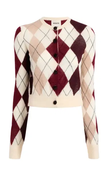 Khaite Charli Argyle-Knit Cashmere-Blend Cardigan | Thumbnail 1 Khaite Charli Argyle-Knit Cashmere-Blend Cardigan | Thumbnail 1