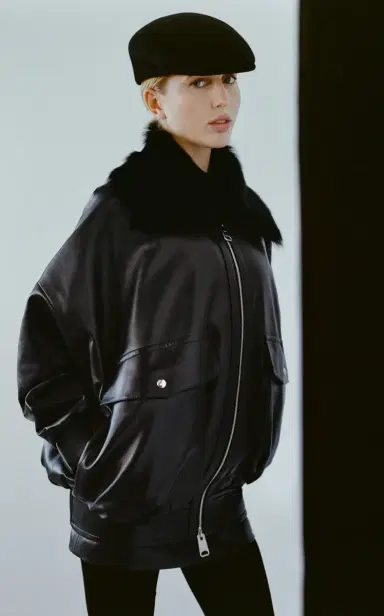 Khaite Daemon Shearling-Trimmed Leather Jacket | Thumbnail 2 Khaite Daemon Shearling-Trimmed Leather Jacket | Thumbnail 2