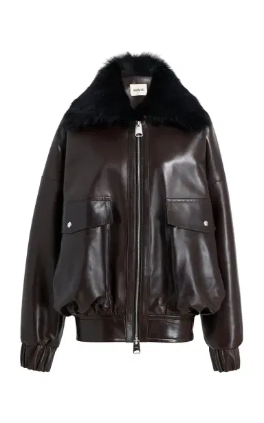 Khaite Daemon Shearling-Trimmed Leather Jacket | Thumbnail 6 Khaite Daemon Shearling-Trimmed Leather Jacket | Thumbnail 6