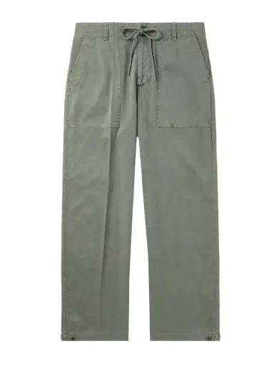 James Perse Flight Straight-Leg Slub Cotton-Blend Twill Drawstring Trousers - Men | Thumbnail 1 James Perse Flight Straight-Leg Slub Cotton-Blend Twill Drawstring Trousers - Men | Thumbnail 1